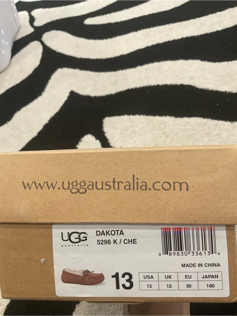 UGG Chestnut Suede Moccasin Slipper with Shearling Lining
